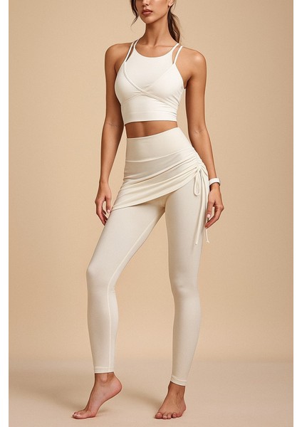 Yüksek Bel Etek Detaylı Kadın Tayt ve Atlet – Şık ve Rahat Tasarım W2010 fiyatları