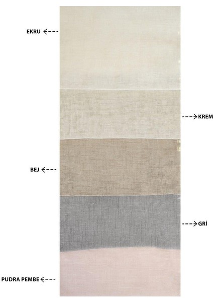 Keten Görünümlü Düz Tül Perde Pilesiz Krem indirimleri