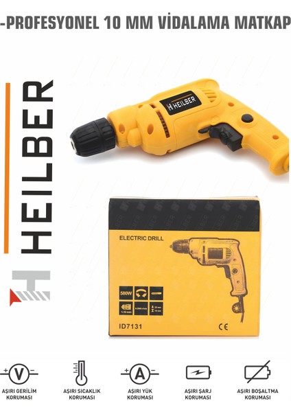 580 W Sarımlı Bakır Vidalama, Darbesiz, 10 Mm, Yüksek Performans