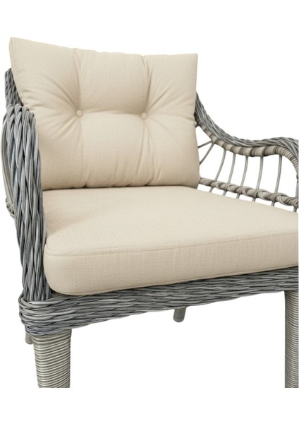 Kaş Alüminyum 2+1+1+Sehpa Bahçe Balkon Mobilyası,gri Rattan/krem Kumaş modelleri