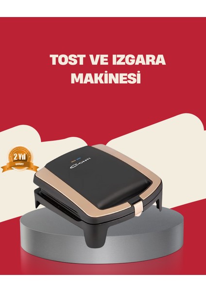 Yapışmaz Plakalı Tost Makinesi, 1500W, Hızlı ve Kolay Kullanım