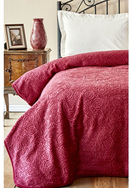 Scala Sarabi Çift Kişilik Embosy Polyester Battaniye 200 x 220 cm Desenli Kırmızı modelleri