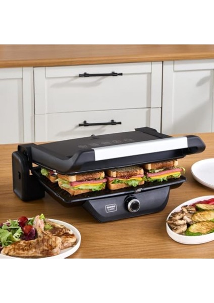 Pratik ve Şık 6 Dilim Kapasiteli Izgara ve Tost Makinesi