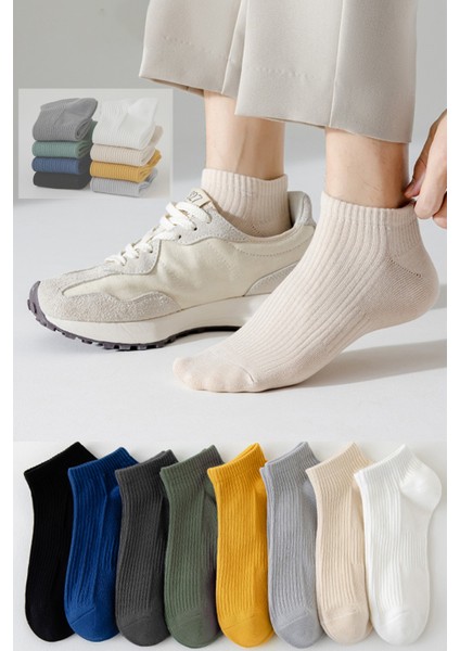 Çizgili Renkli Derbi Spor Çorap 8 Çift