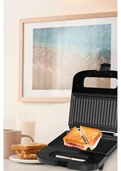 Mini Tost ve Izgara Makinesi, 750W, Isınmaya Dayanıklı, Kompakt ve Pratik