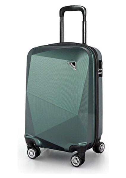 Haki Renk Elmas Model 2'li Valiz Seti (Kabin+Orta) ABS Malzeme ile Orta Boy