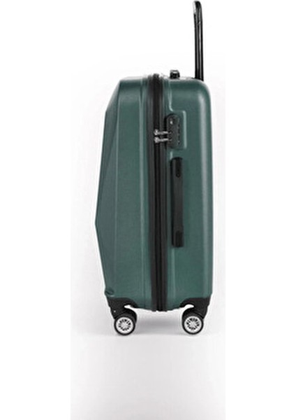 Haki Renk Elmas Model 2'li Valiz Seti (Kabin+Orta) ABS Malzeme ile Orta Boy