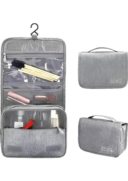 Büyük Boy Askılı Bölmeli Seyahat Makyaj ve Kişisel Bakım Çantası