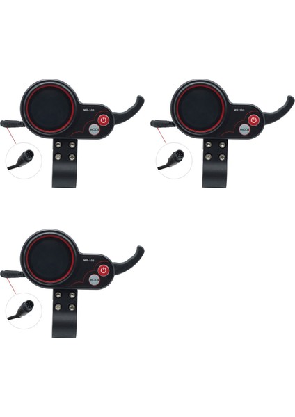 Kugoo M4 Elektrikli Scooter Aksesuarları Için 3x MR-100 LCD Ekran Ölçer Kontrol Paneli 6pin (Yurt Dışından)