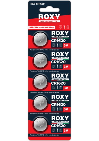 3V Lityum CR1620 Düğme 5 Li (892892)