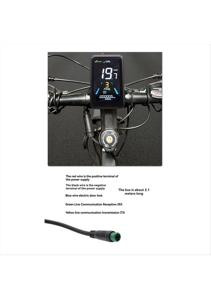 Elektrikli Bisiklet LCD Ekran X3 24V 36V 48V Renkli Ekran 5 Pin Su Geçirmez Bağlantı Fişi (Yurt Dışından) fırsatları