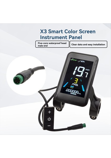 Elektrikli Bisiklet LCD Ekran X3 24V 36V 48V Renkli Ekran 5 Pin Su Geçirmez Bağlantı Fişi (Yurt Dışından) indirimleri