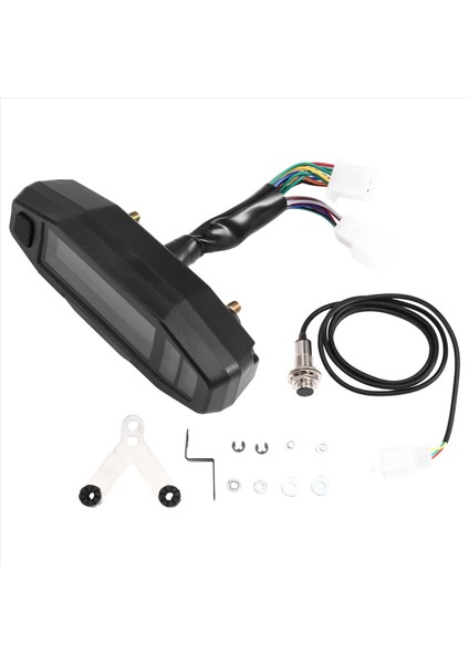 Motosiklet Modifiye Evrensel LCD Kilometre Takometre + Indüksiyon Tel Mıknatıs + Enstrüman Büyük Braket (Yurt Dışından)