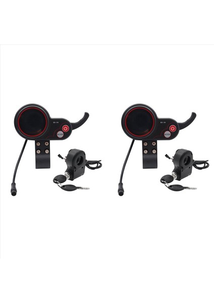 2x Qs-S4 36V-60V Başparmak Gaz LCD Ekran + Ateşleme Kilit Anahtarı Sıfır 8 9 10 8x 10X Elektrikli Scooter 6pın Ekran (Yurt Dışından)