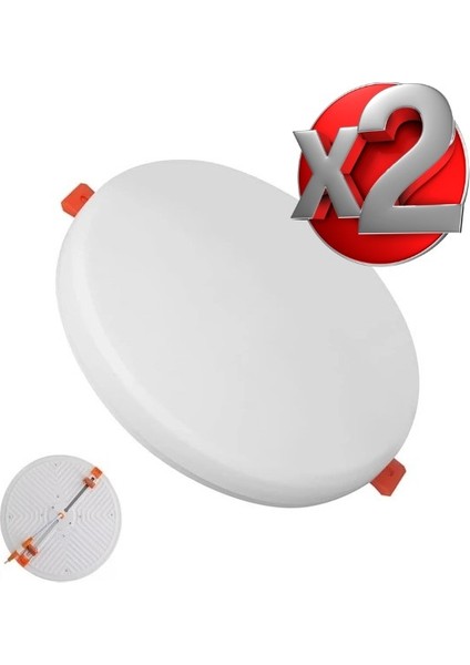 36W Ayarlanabilir Pro Sıva Altı Yuvarlak Panel Armatür 6500K Beyaz Işık ( 2 Adet )