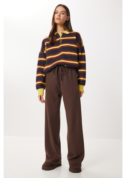 Çok Yumuşak Dokulu Selanik Eşofman Altı LUB0063 Acı Kahve