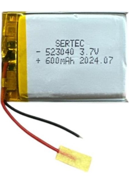 523040 3.7V 600 Mah Li-Polymer DEVRELI/1.5A (892892)