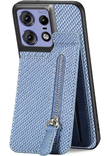 Motorola Edge 50 Pro Fermuar Cüzdan Standı Manyetik Kılıf (Yurt Dışından)