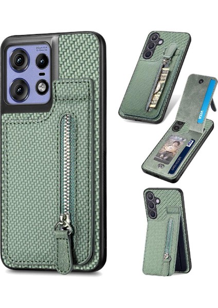 Motorola Edge 50 Pro Fermuar Cüzdan Standı Manyetik Kılıf (Yurt Dışından)