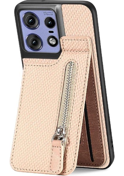 Motorola Edge 50 Pro Fermuar Cüzdan Standı Manyetik Kılıf (Yurt Dışından)