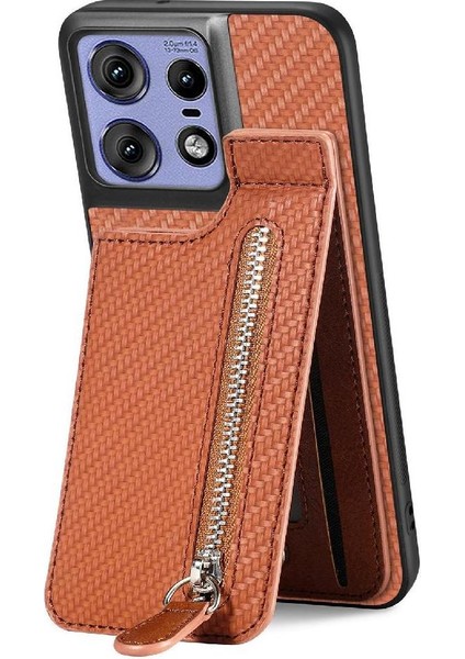 Motorola Edge 50 Pro Fermuar Cüzdan Standı Manyetik Kılıf (Yurt Dışından)