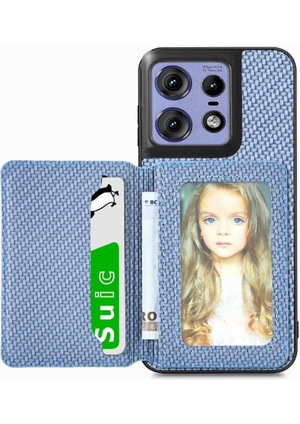 Motorola Edge 50 Pro Stand Fonksiyonu Manyetik Kart Kılıf (Yurt Dışından)