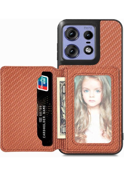 Motorola Edge 50 Pro Stand Fonksiyonu Manyetik Kart Kılıf (Yurt Dışından)