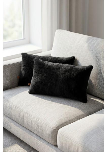 Iskandinav Bohem 2 Li Teddy Puffy Kırlent Kılıfı Siyah fiyatları