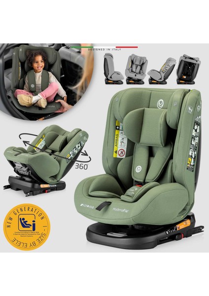 Modenafix 2 360° Dönen I-Size Oto Koltuğu Isofix 40-150 cm 0-36 kg Yeşil