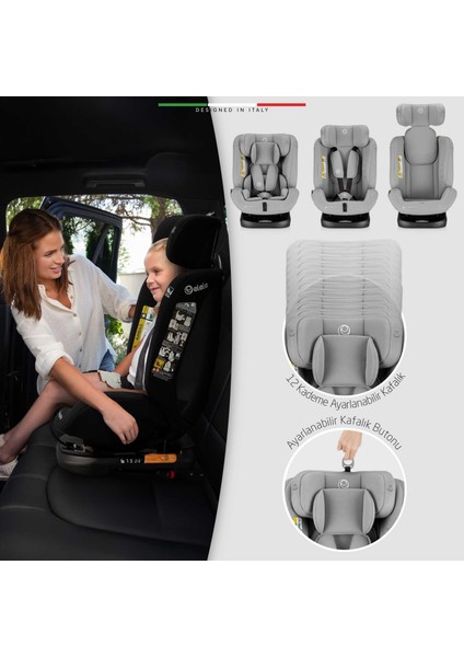 Modenafix 2 360° Dönen I-Size Oto Koltuğu Isofix 40-150 cm 0-36 kg Yeşil