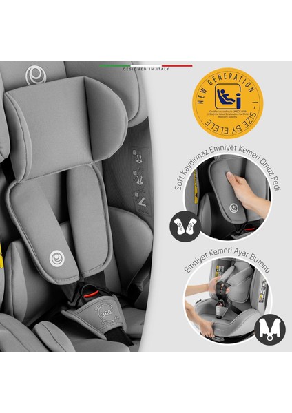 Modenafix 2 360° Dönen I-Size Oto Koltuğu Isofix 40-150 cm 0-36 kg Yeşil