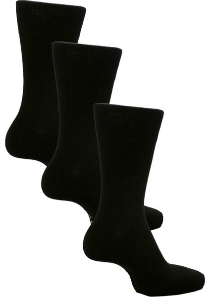 Unisex 3 Çift Diyabet (Şeker) Çorap Siyah