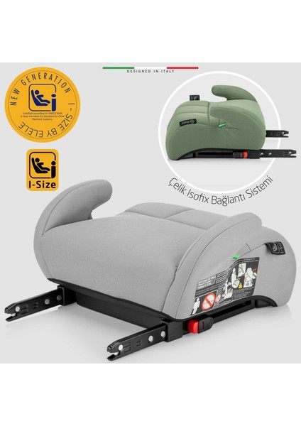 Robustofix I-Size Yükseltici Oto Koltuğu Isofix 125-150 cm 15-36 kg Yeşil fiyatları