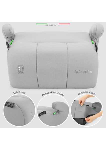 Robustofix I-Size Yükseltici Oto Koltuğu Isofix 125-150 cm 15-36 kg Yeşil modelleri