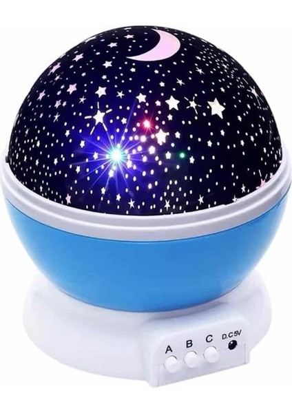 Renkli Yıldızlı Gökyüzü Projeksiyon Gece Lambası Pilli ve USB Kablolu fırsatları