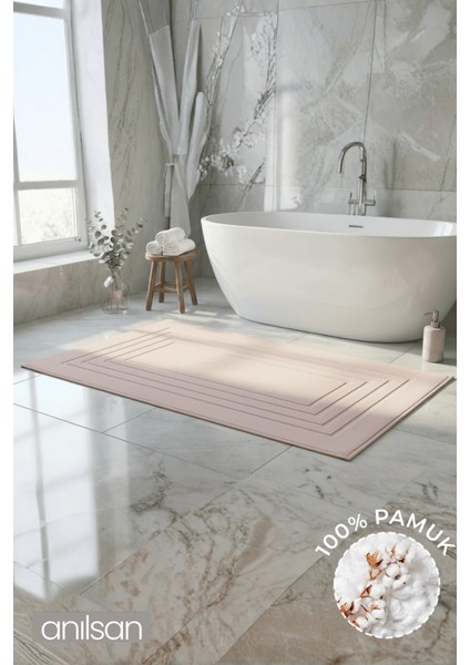 Alora Pudra Büyük Ayak Havlusu - 60X130 cm , 690GR %100 Pamuk, Spa ve Otel Banyo Paspası