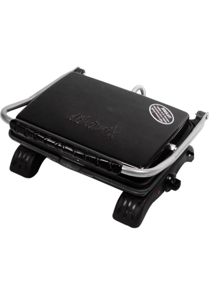 Organik Pik Demir Tost Makinası, Döküm Kaplamasız, 1800W, Siyah, Fırça Dahil