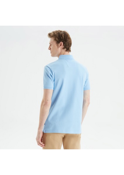 Erkek Mavi Slim Fit Kısa Kollu Polo Yaka T-Shirt K35062T.4NN