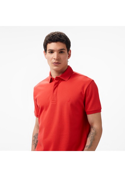 Erkek Kırmızı Slim Fit Kısa Kollu Polo Yaka T-Shirt K35062T.6RO