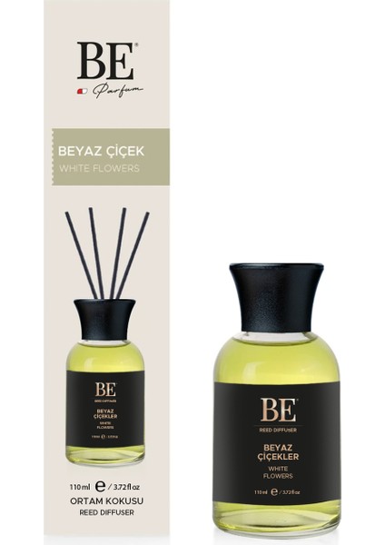 Beyaz Çiçekler Bambu Çubuklu Oda Kokusu 110 ml