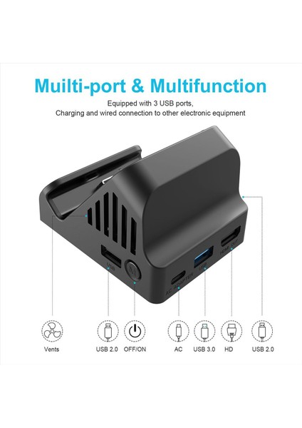 Fan Soğutmalı Anahtar Şarj Tabanı Için - Uyumlu Tv Ekranı Projeksiyon Dönüştürücü Tip-C Usb3.0 Video Adaptörü (Yurt Dışından) fırsatları