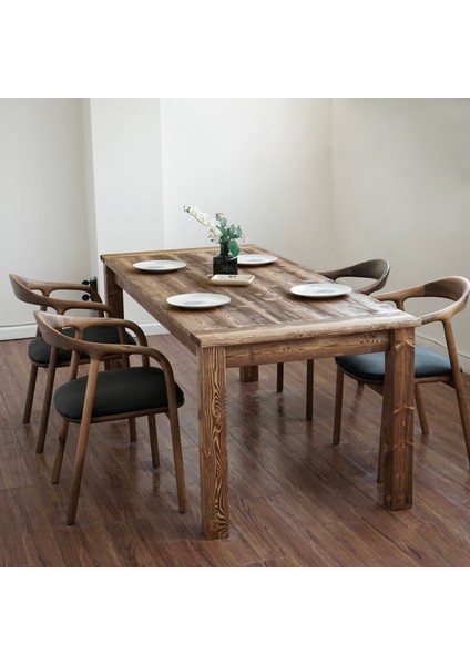 Doğal Ladin Ahşap Yemek Masası - Oturma Odası / Yemek Odası Için