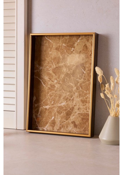 Turin Brown Marble Tepsi 28X40 cm fiyatları