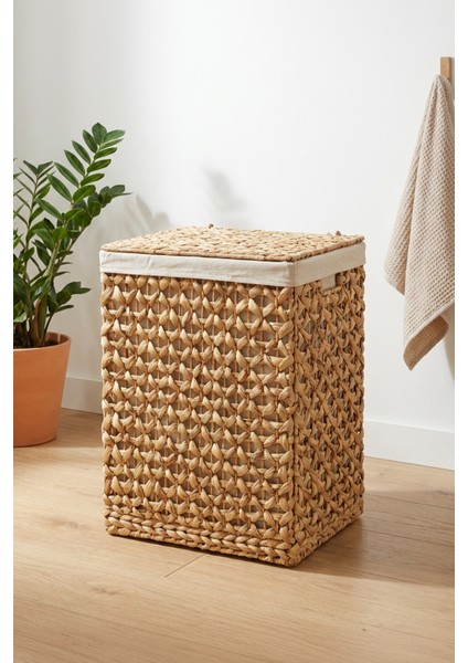 Dikdörtgen Katlanabilir Kelebek Desenli Hasır Bambu Kirli Çamaşır Sepeti Kahverengi - CL-11045 fiyatları