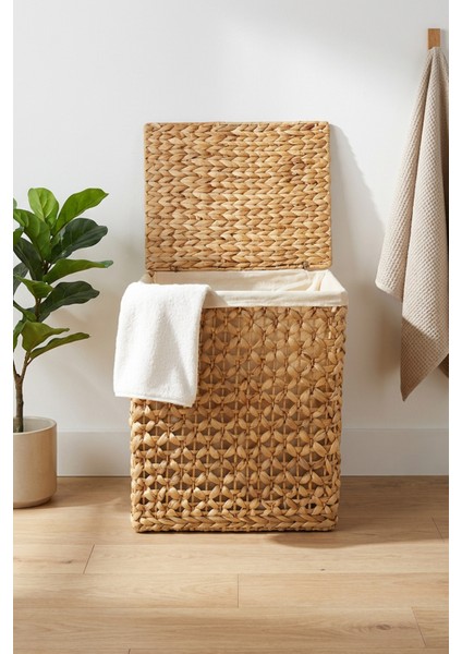 Dikdörtgen Katlanabilir Kelebek Desenli Hasır Bambu Kirli Çamaşır Sepeti Kahverengi - CL-11045 modelleri