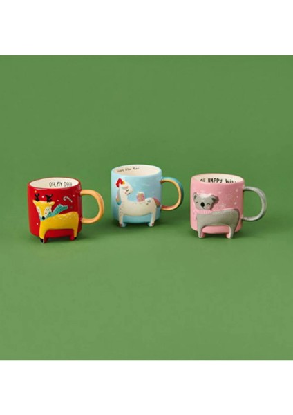 3D Hayvan Figürlü Kış Temalı Seramik Kupa 420 ml modelleri