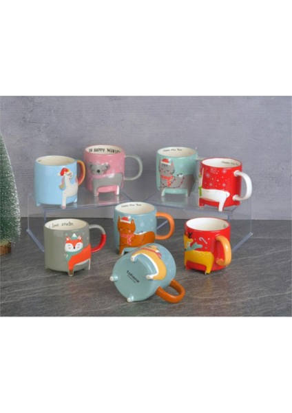 3D Hayvan Figürlü Kış Temalı Seramik Kupa 420 ml indirimleri