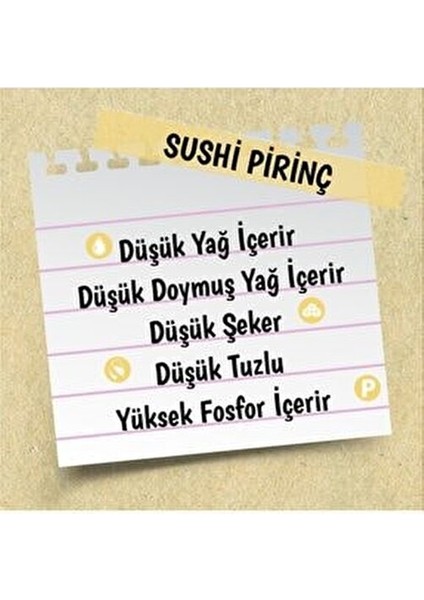 Gurme Sushi Pirinci 500 gr Japonya Menşeli Düşük Yağlı Pirinç Özelliği ile fırsatları