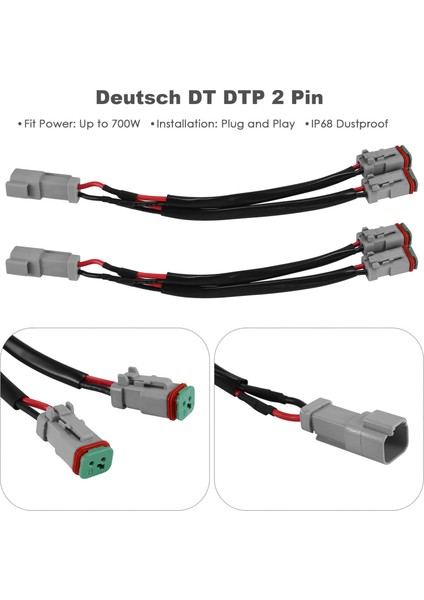 Y Tipi LED Pod Için Deutsch Dt Dtp 2 Pin Soket Adaptörünü Açar (Yurt Dışından) modelleri