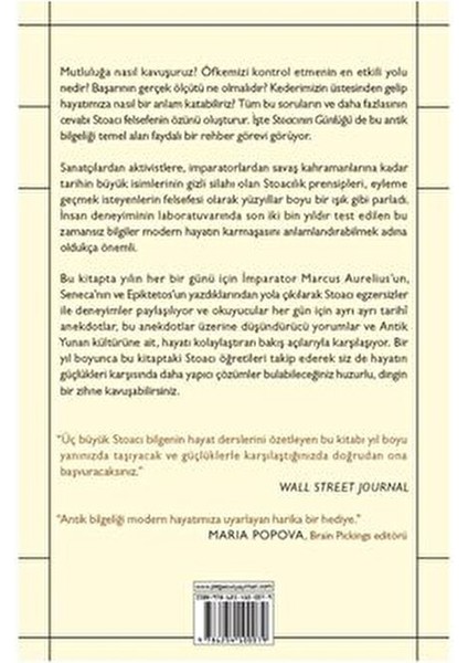 Stoacının Günlüğü: Ryan Holiday ve Stephen Hanselman Cilt Durumu Ciltsiz 432 Sayfa fiyatları